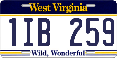 WV license plate 1IB259