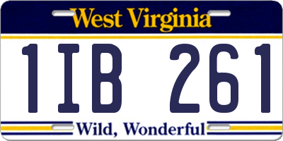 WV license plate 1IB261