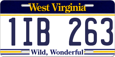 WV license plate 1IB263