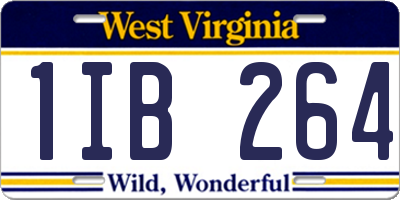 WV license plate 1IB264