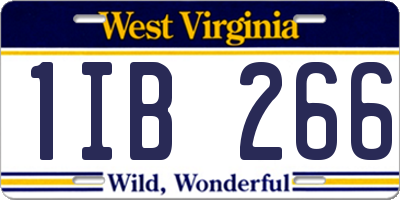 WV license plate 1IB266