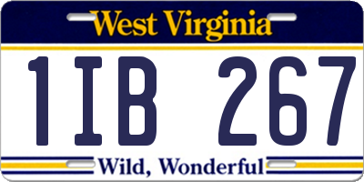 WV license plate 1IB267