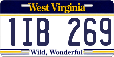 WV license plate 1IB269