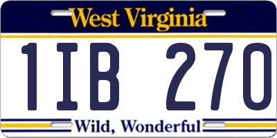 WV license plate 1IB270