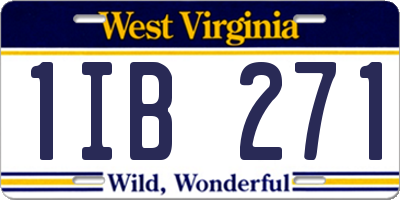 WV license plate 1IB271