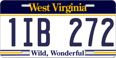 WV license plate 1IB272