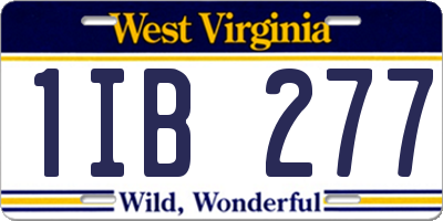 WV license plate 1IB277