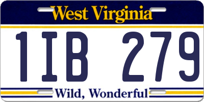 WV license plate 1IB279