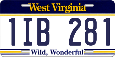 WV license plate 1IB281