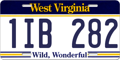 WV license plate 1IB282