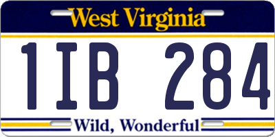 WV license plate 1IB284