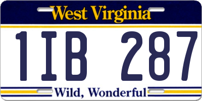 WV license plate 1IB287