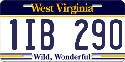 WV license plate 1IB290
