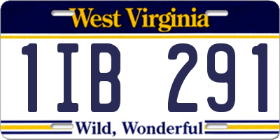 WV license plate 1IB291