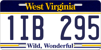 WV license plate 1IB295