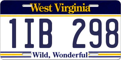 WV license plate 1IB298