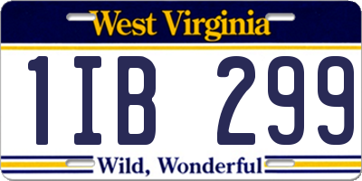 WV license plate 1IB299