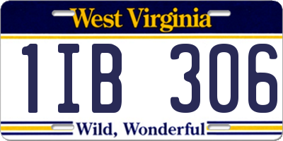 WV license plate 1IB306