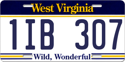 WV license plate 1IB307