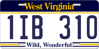 WV license plate 1IB310