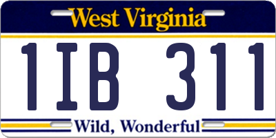 WV license plate 1IB311