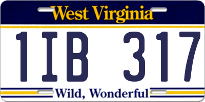 WV license plate 1IB317