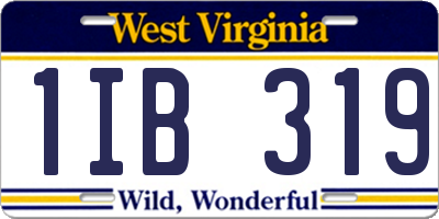 WV license plate 1IB319