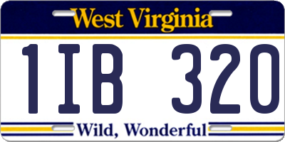 WV license plate 1IB320