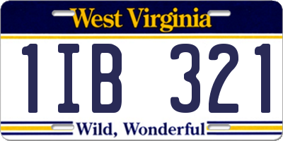 WV license plate 1IB321