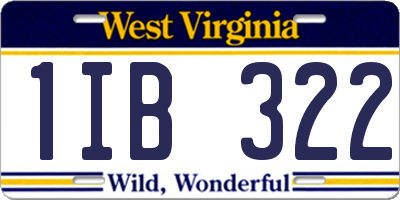 WV license plate 1IB322