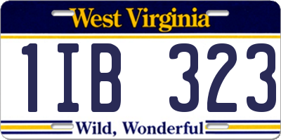 WV license plate 1IB323