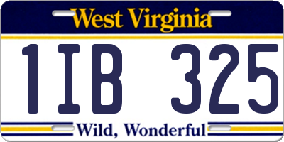 WV license plate 1IB325