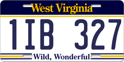 WV license plate 1IB327