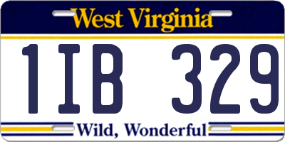 WV license plate 1IB329
