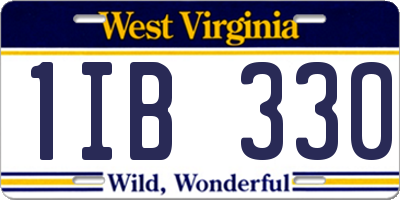 WV license plate 1IB330