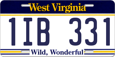 WV license plate 1IB331