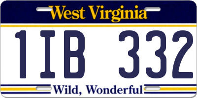 WV license plate 1IB332