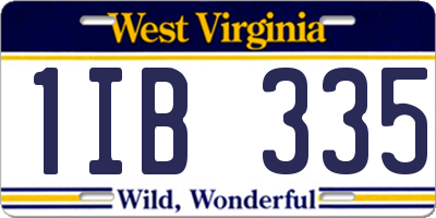 WV license plate 1IB335