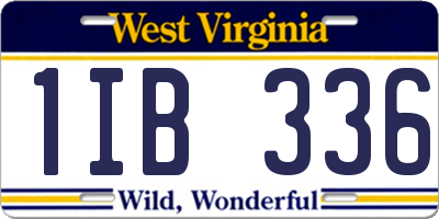 WV license plate 1IB336