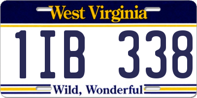 WV license plate 1IB338