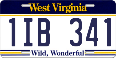 WV license plate 1IB341