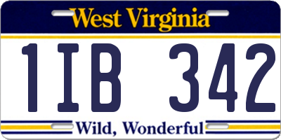 WV license plate 1IB342