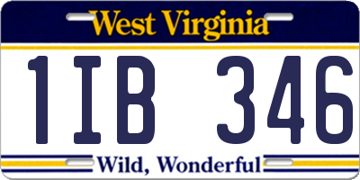 WV license plate 1IB346