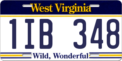 WV license plate 1IB348