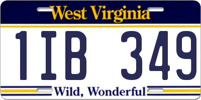 WV license plate 1IB349