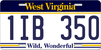WV license plate 1IB350
