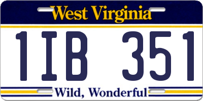WV license plate 1IB351