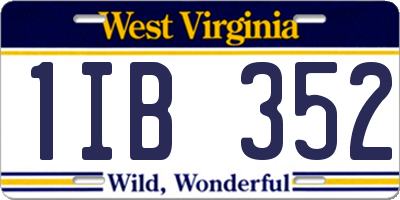 WV license plate 1IB352