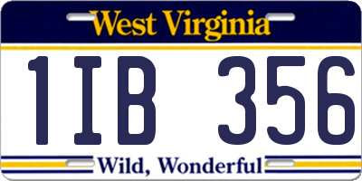 WV license plate 1IB356