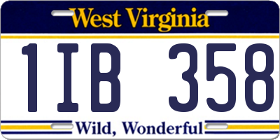 WV license plate 1IB358